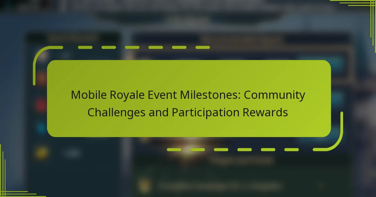 Mobile Royale Event Milestones: Community Challenges and Participation Rewards