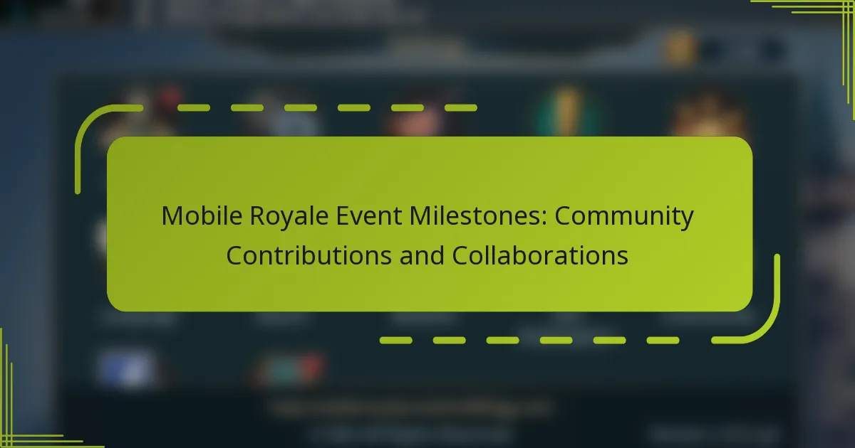 Mobile Royale Event Milestones: Community Contributions and Collaborations