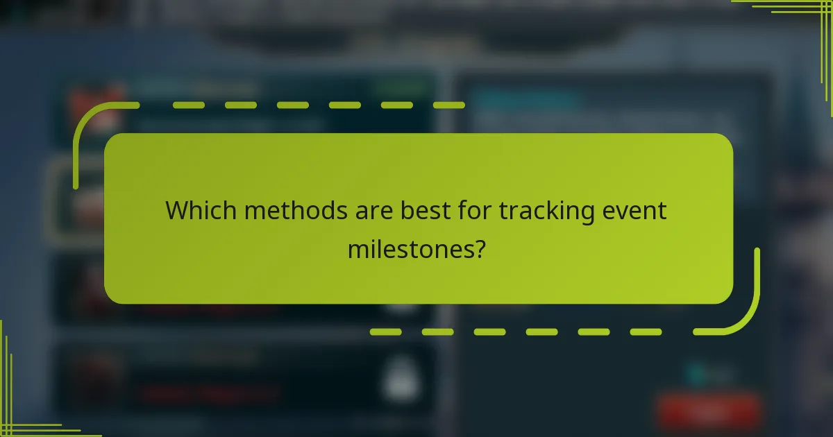 Which methods are best for tracking event milestones?