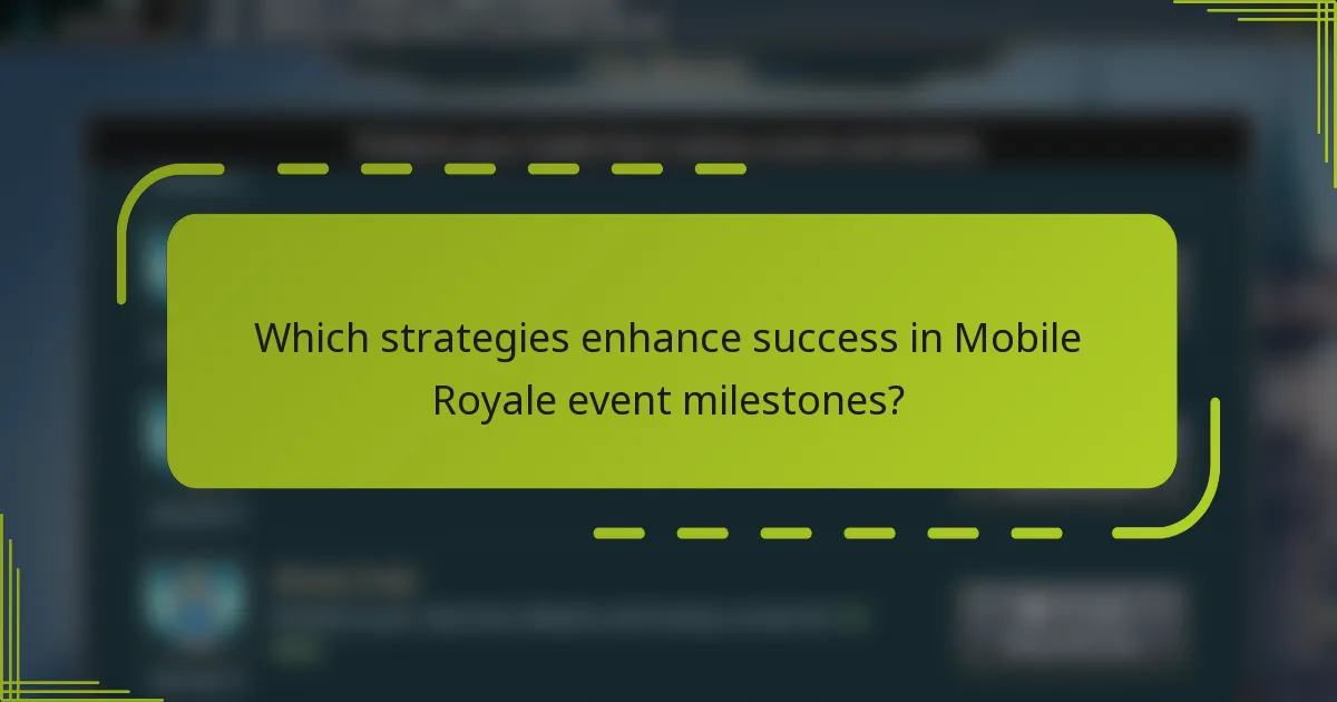Which strategies enhance success in Mobile Royale event milestones?